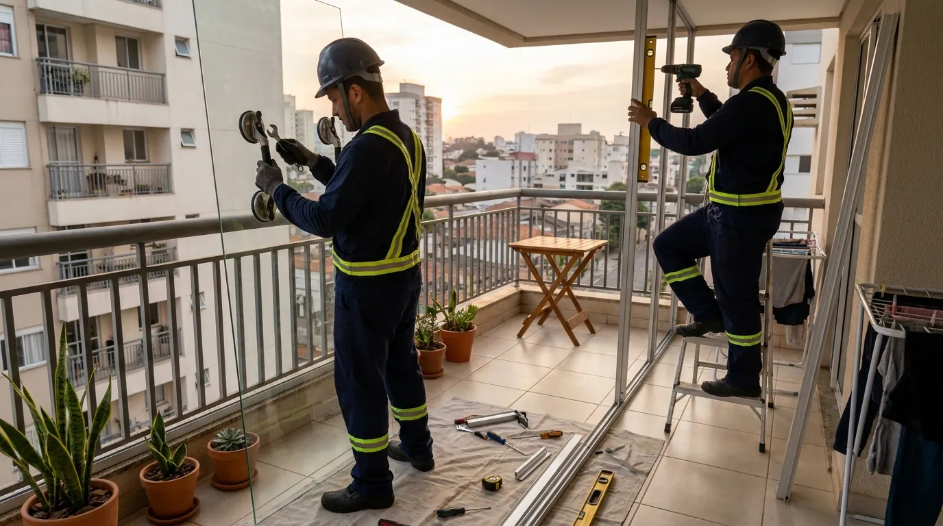 Envidraçamento de Sacada em São José do Rio Preto‑SP
