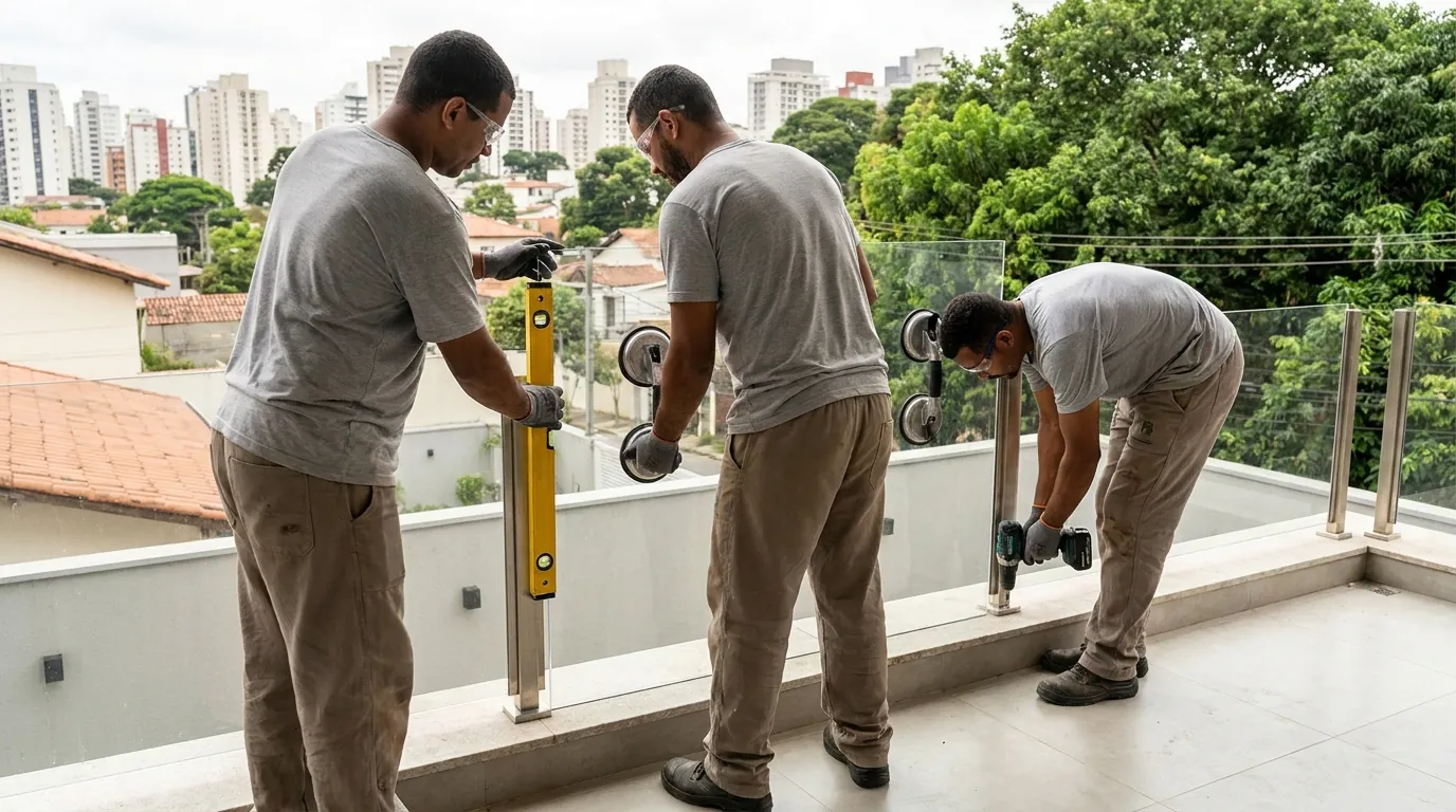 Guarda-Corpo de Vidro para Sacada em São José do Rio Preto‑SP